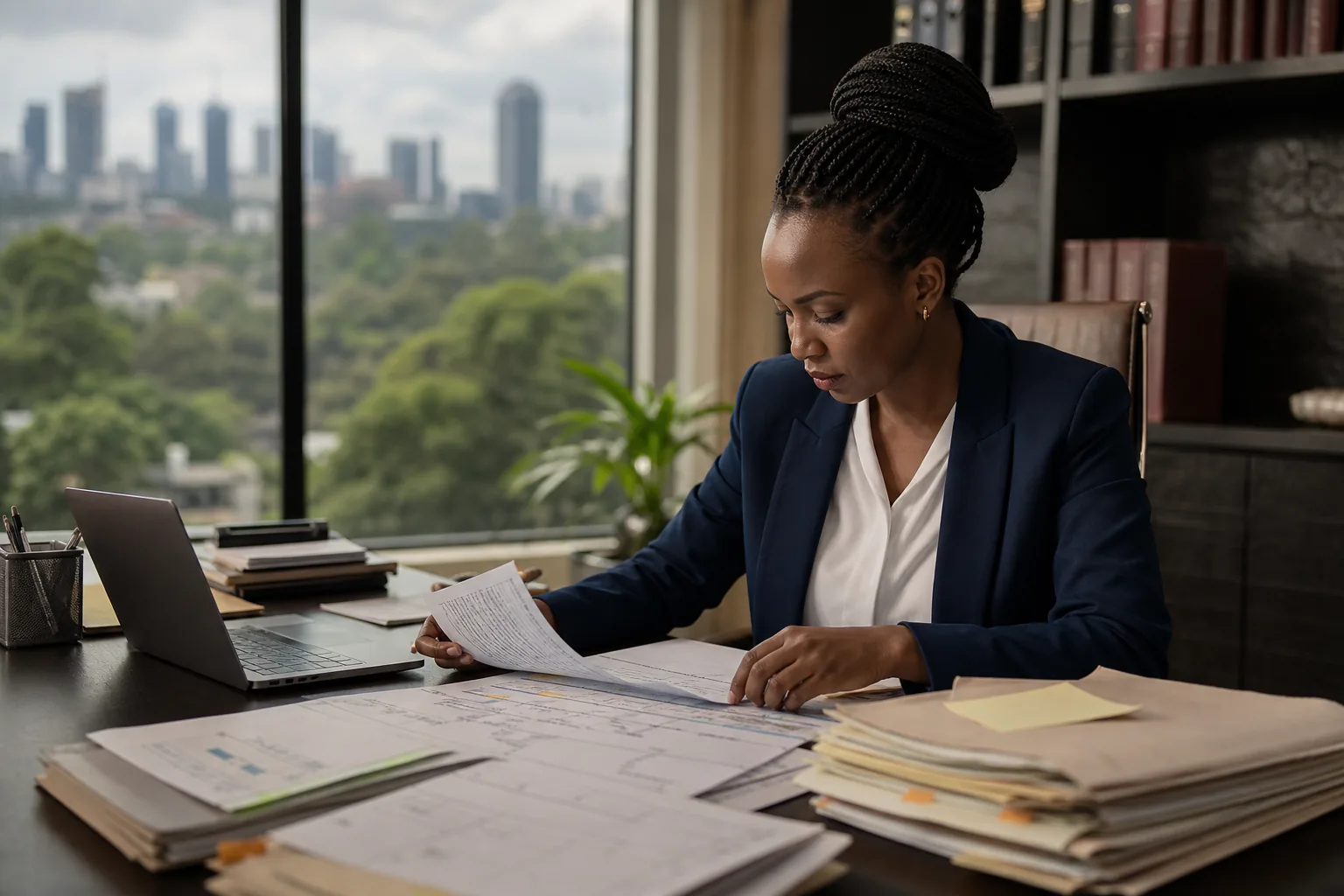Kenyan advocate organising evidence and a dispute chronology